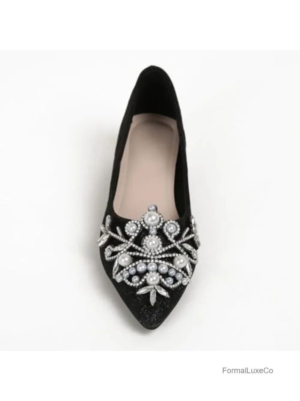 Women's Rhinestone Fashion Pointed Toe Low Heel Dress Wedding Work Business